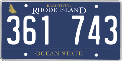 RI license plate 361743