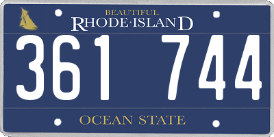 RI license plate 361744