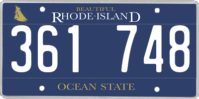 RI license plate 361748