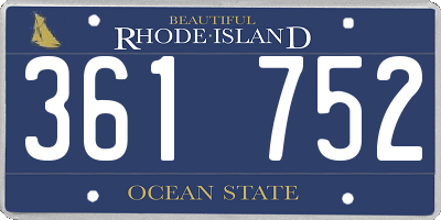 RI license plate 361752