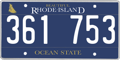 RI license plate 361753