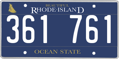 RI license plate 361761