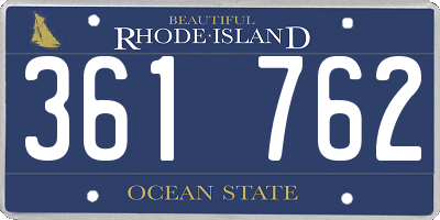 RI license plate 361762