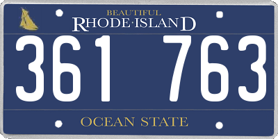 RI license plate 361763