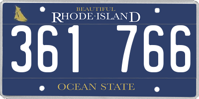 RI license plate 361766
