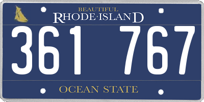 RI license plate 361767