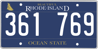 RI license plate 361769