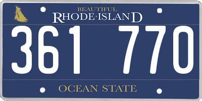 RI license plate 361770