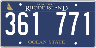 RI license plate 361771