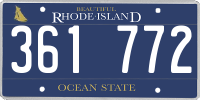RI license plate 361772