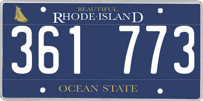 RI license plate 361773