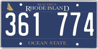 RI license plate 361774