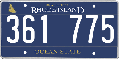 RI license plate 361775