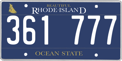 RI license plate 361777