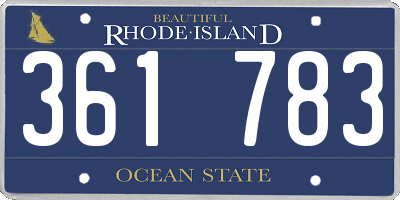 RI license plate 361783