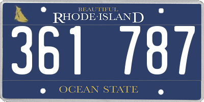 RI license plate 361787