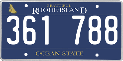 RI license plate 361788