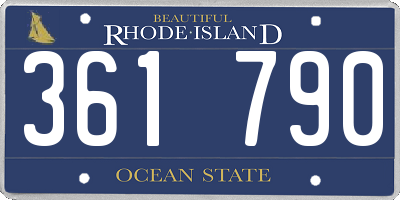 RI license plate 361790