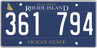 RI license plate 361794
