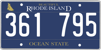 RI license plate 361795
