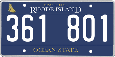 RI license plate 361801