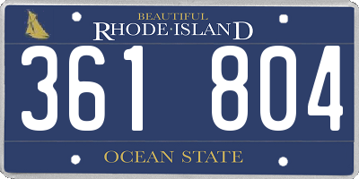 RI license plate 361804
