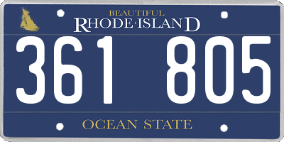 RI license plate 361805