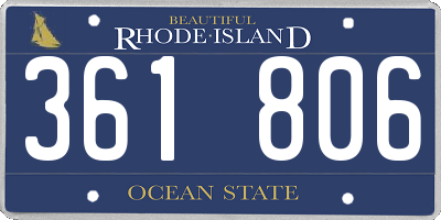 RI license plate 361806
