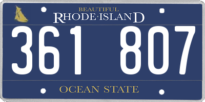 RI license plate 361807