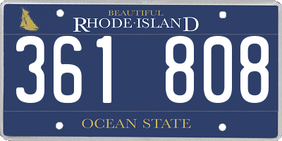 RI license plate 361808