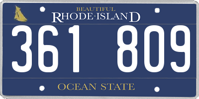 RI license plate 361809