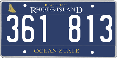RI license plate 361813