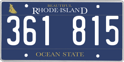 RI license plate 361815