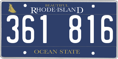 RI license plate 361816