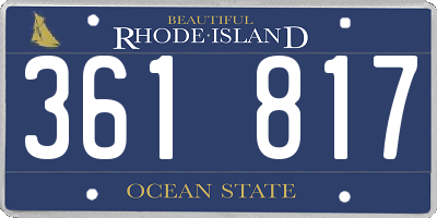 RI license plate 361817