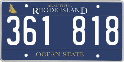 RI license plate 361818