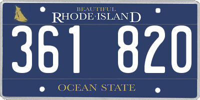 RI license plate 361820