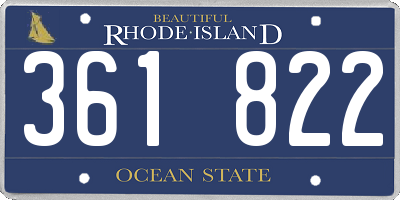 RI license plate 361822