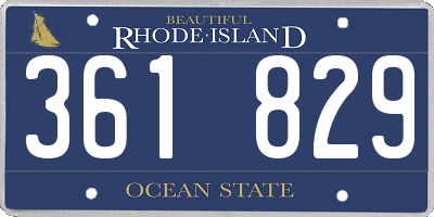 RI license plate 361829