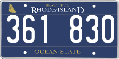 RI license plate 361830