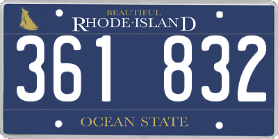 RI license plate 361832