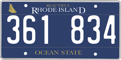 RI license plate 361834