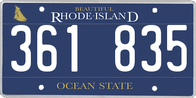 RI license plate 361835