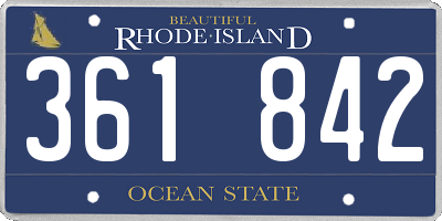 RI license plate 361842