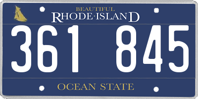 RI license plate 361845