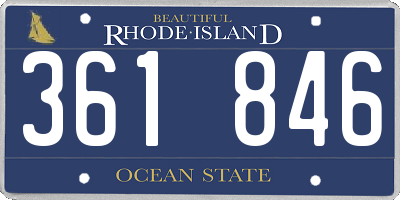 RI license plate 361846