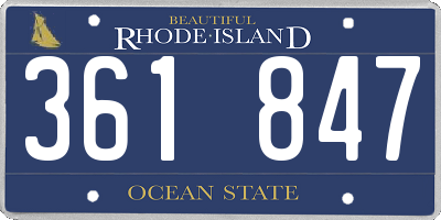 RI license plate 361847