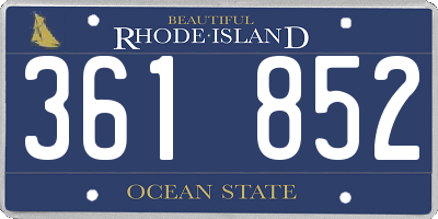 RI license plate 361852