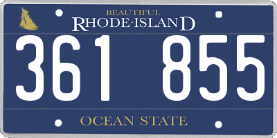 RI license plate 361855