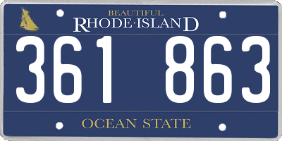 RI license plate 361863